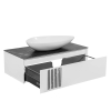 Тумба Манхеттен белый мат со стільницею 100 см и умыв. Olive 74 см, изображение 2