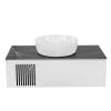Тумба Манхеттен білий мат зі стільницею 100 см та умивальником ONE 46 см коло, изображение 3