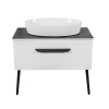 Тумба Сiєна білий мат зі стільницею 90 см та умивальником One 67 см Овал, зображення 3
