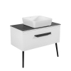 Тумба Сiєна білий мат зі стільницею 90 см та умивальником ONE 46*46 см квадрат