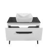 Тумба Сiєна білий мат зі стільницею 90 см та умивальником ONE 46*46 см квадрат, изображение 2