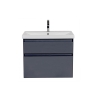 Тумба Еліт консольна 80 см з умивальником Еліт (Графіт), зображення 2