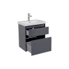 Тумба Еліт консольна 60 см з умивальником Еліт (Графіт), изображение 3