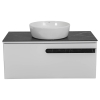 Тумба Остiн білий мат зі стільницею 100 см та умивальником One 46 см (круг), зображення 3