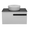 Тумба Остiн білий мат зі стільницею 80 см та умивальником Оne 42 см, изображение 3