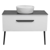 Тумба Сієна білий мат зі стільницею 100 см та умивальником One 42 см, изображение 3