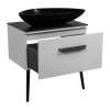 Тумба Сiєна білий мат зі стільницею 70 см та умив. Olive 74 см чорний, изображение 2