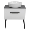 Тумба Сiєна білий мат зі стільницею 80 см та умивальником ONE 46см коло, изображение 3