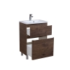 Тумба Акцент каштан Підлогова 60 см з умивальником Альфа, изображение 2