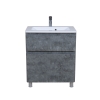 Тумба Акцент сірий мармур Підлогова 80 см з умивальником Альфа, зображення 3