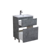 Тумба Акцент сірий мармур Підлогова 60 см з умивальником Альфа, изображение 2