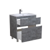 Тумба Акцент сірий мармур підлогова 100 см з умивальником Альфа, изображение 2