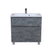 Тумба Акцент сірий мармур підлогова 100 см з умивальником Альфа, изображение 3