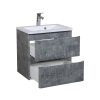 Тумба Акцент сірий мармур консольна 80 см з умивальником Альфа, изображение 2