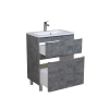 Тумба Акцент сірий мармур підлогова 70 см з умивальником Альфа, изображение 2
