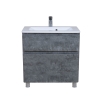 Тумба Акцент сірий мармур підлогова 70 см з умивальником Альфа, изображение 3