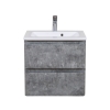 Тумба Акцент сірий мармур консольна 60 см з умивальником Альфа, изображение 3