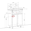 Тумба Уно  60 см з умивальником &amp;quot;Руна&amp;quot;, зображення 7