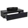 Тумба Манхеттен Антрацит матовий зі стільницею 120 см та умивальником One 67 см чорний Овал, изображение 2
