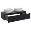 Тумба Манхеттен Антрацит матовий зі стільницею 120 см та 2 умивальника One 46 см, изображение 2