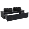 Тумба Манхеттен Антрацит матовий зі стільницею 120 см та 2 умивальника One 46 см чорний, изображение 2