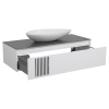 Тумба Манхеттен белый мат со стільницею 120 см и умыв. Olive 74 см, изображение 2