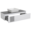 Тумба Манхеттен білий мат зі стільницею 120 см та умивальником ONE 46×46 см квадрат, изображение 2