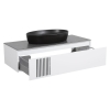 Тумба Манхеттен білий мат зі стільницею 120 см та умивальником One 67 см Овал чорний, изображение 2