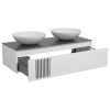 Тумба Манхеттен білий мат зі стільницею 120 см та 2 умивальника Zero 46 см, изображение 2