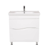 Тумба Альфа підлогова 80 см з умивальником Frame Біла, изображение 2