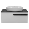 Тумба Остiн білий мат зі стільницею 100 см та умивальником One 67 см Овал, изображение 3