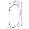 Дзеркало Solar 60x100 см UNI sensor з підсвіткою овальне, изображение 5