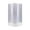 Lidz Latwa SC80x80.SAT.MID.GR Душевая кабина полукруглая, стекло тон. 4 мм + Lidz Душевой поддон KAPIELKA ST80x80x26, с панелью купить в САНН Одесса