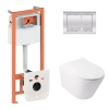 Готовое решение Qtap для ванной комнаты: подвесной унитаз Swan Ultra Quiet 485x360x320 + комплект инсталляции Nest 4 в 1 (квадратная клавиша Chrome) купить в САНН Одесса