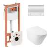 Готовое решение Qtap для ванной комнаты: подвесной унитаз  Swan Ultra Quiet 485x360x320 + комплект инсталляции Nest 4 в 1 (линейная клавиша Chrome) купить в САНН Одесса