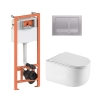 Готовое решение Qtap для ванной комнаты: подвесной унитаз Taurus Ultra Quiet 485×360×350 + комплект инсталляции Nest 4 в 1 (квадратная клавиша Satin) купить в САНН Одесса