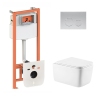 Готовое решение Qtap для ванной комнаты: подвесной унитаз Gemini Ultra Quiet 520×360×350 + комплект инсталляции Nest 4 в 1 (круглая клавиша Satin) купить в САНН Одесса