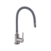 Смеситель для кухни Brinex Pure 015F3 с гибким изливом   Nickel/Grey BRIPUR015F3NKG купить в САНН Одесса