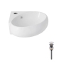 Комплект Qtap Leo N: Раковина подвесная угловая овальная 380x360x130 мм WHITE + Донный клапан PU02O купить в САНН Одесса