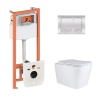 Готове рішення Qtap для ванної кімнати: підвісний унітаз Tern Ultra Quiet 525x345x360 + комплект інсталяції Nest 4 в 1 (квадратна клавіша Chrome) купити в САНН Одеса