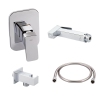 Комплект для душа Qtap Namesti Chrome: Смеситель для душа QTNAM6025102NC + Шланг QTHADPVC120C + Лейка QTCRMB120 + Подключение QTCRMBH130 купить в САНН Одесса