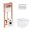 Готовое решение Qtap для ванной комнаты: подвесной унитаз Jay Ultra Quiet 520x360x320 + комплект инсталляции Nest 4 в 1 (линейная клавиша Chrome) купить в САНН Одесса