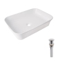 Комплект Qtap Virgo N: Раковина накладная 560x380x130 мм, White, прямоугольная + Донный клапан Pop-up PU02 купить в САНН Одесса