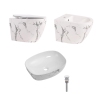 Комплект Qtap Robin Marble 3 в 1: унитаз подвесной Ultra Quiet + биде подвесное + раковина накладная QTROBMR49160 купить в САНН Одесса