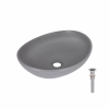 Раковина накладна Qtap Dove 415x340x140 мм, Stone grey, овальна, з донним клапаном QTDOV188SG49783 купити в САНН Одеса