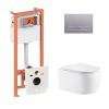 Готовое решение Qtap для ванной комнаты: подвесной унитаз Taurus Ultra Quiet 515×360×350 + комплект инсталляции Nest 4 в 1 (линейная клавиша Satin) купить в САНН Одесса