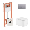 Готовое решение Qtap для ванной комнаты: подвесной унитаз Gemini Ultra Quiet 485×340×350 + комплект инсталляции Nest 4 в 1 (линейная клавиша Satin) купить в САНН Одесса