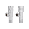 Комплект угловых кранов Thermo Alliance Standart (круг, белый) 1/2"НН, нерж, хром, керам. букса TAS350W1515W купить в САНН Одесса