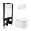 Готовое решение Qtap для ванной комнаты: подвесной унитаз Taurus Ultra Quiet 485x360x350 + комплект инсталляции Standard (круглая кнопка Chrome) купить в САНН Одесса