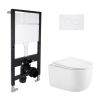 Готовое решение Qtap для ванной комнаты: подвесной унитаз Taurus Ultra Quiet 485x360x350 + комплект инсталляции Standard (круглая кнопка White) купить в САНН Одесса